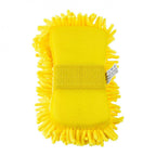 RIDERR Motorcycle MicroFibre Sponge - Chenille Microfibre & Sponge in one | Elasticated Strap (Yellow)