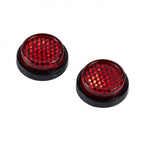 RIDERR Motorcycle Reflector - Round 20mm Red | Self Adhesive (Quick MOT Fix) x2