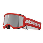 Alpinestars Vision 3 WORDMARK MX Goggles (Red) Mirror Silver Lens
