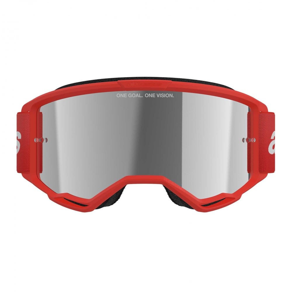 Alpinestars MX | MTB Vision 3 Goggles WORDMARK (Red) Mirror Silver Lens