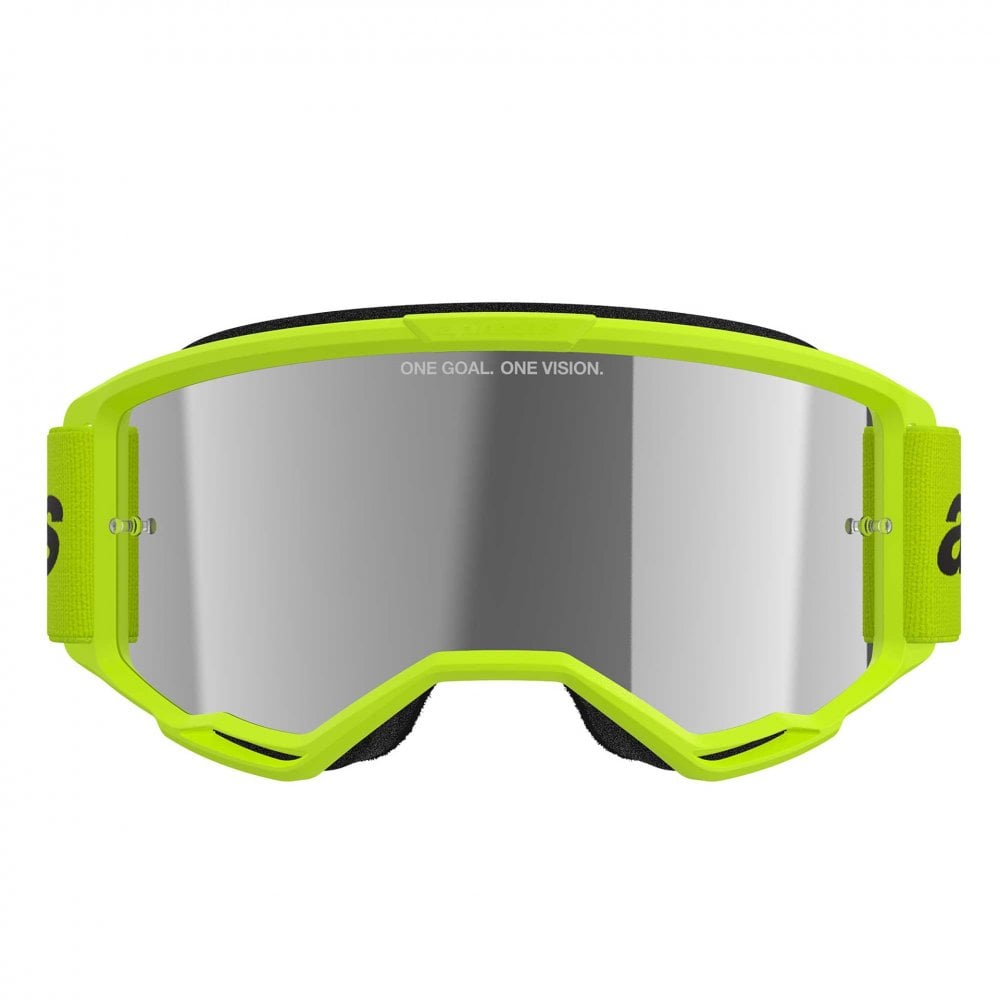 Alpinestars MX | MTB Vision 3 Goggles WORDMARK (Yellow Fluo) Mirror Silver Lens
