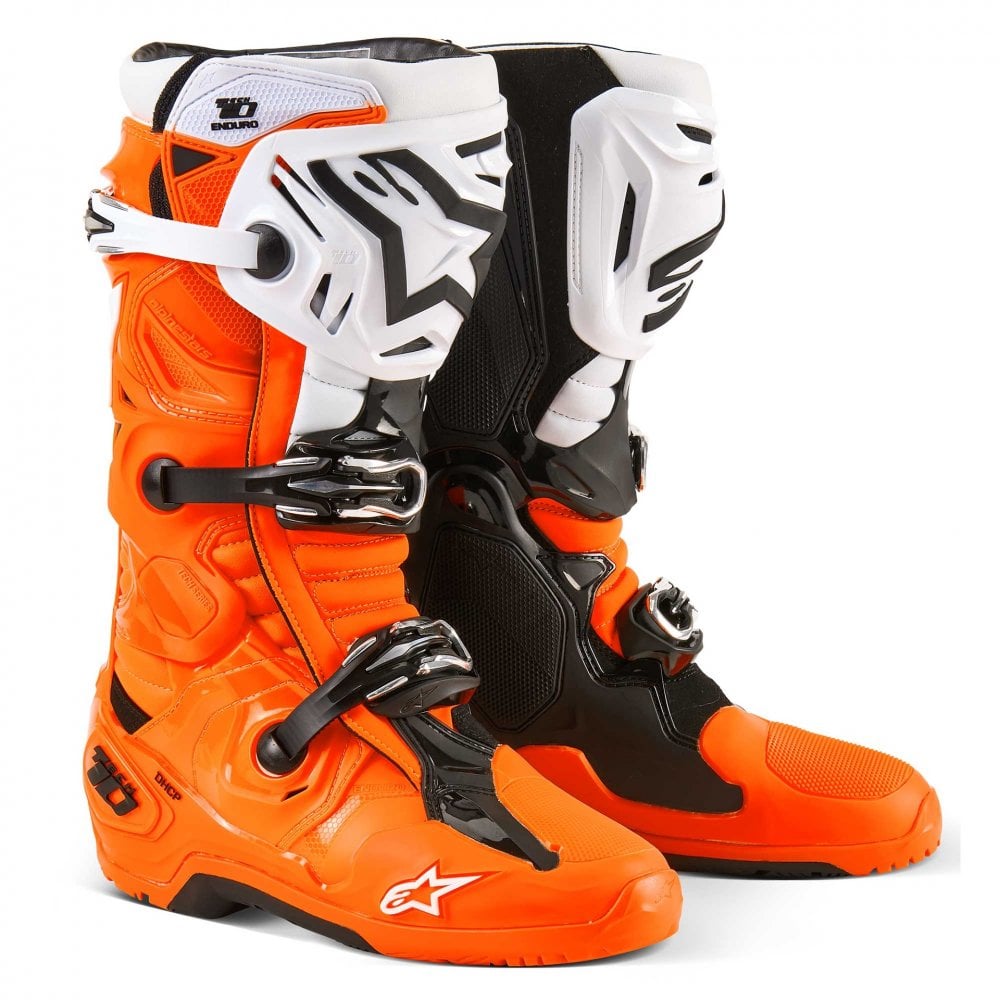 Alpinestars MX Boots - Tech 10 ENDURO (Orange Fluo/Black/White)