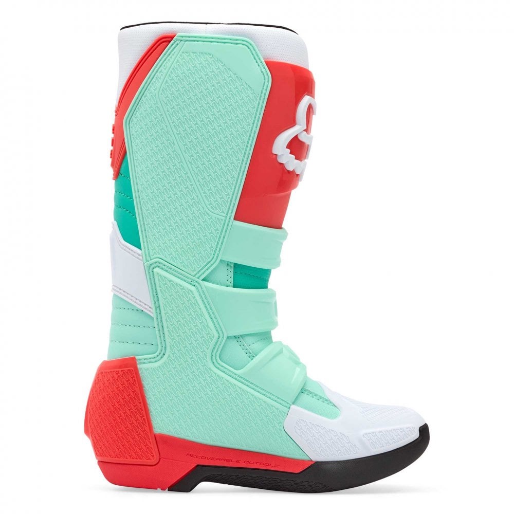 FOX Racing Women's MX Boots - COMP (Aqua/Green/White/Orange)