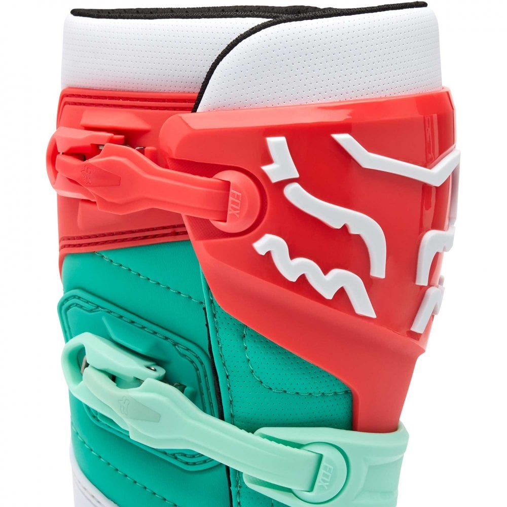 FOX Racing Women's MX Boots - COMP (Aqua/Green/White/Orange)