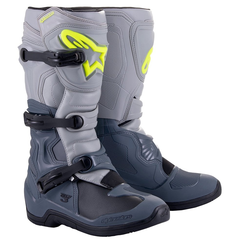 Alpinestars MX Boots - Tech 3 (Dark Grey/Light Grey/Black)