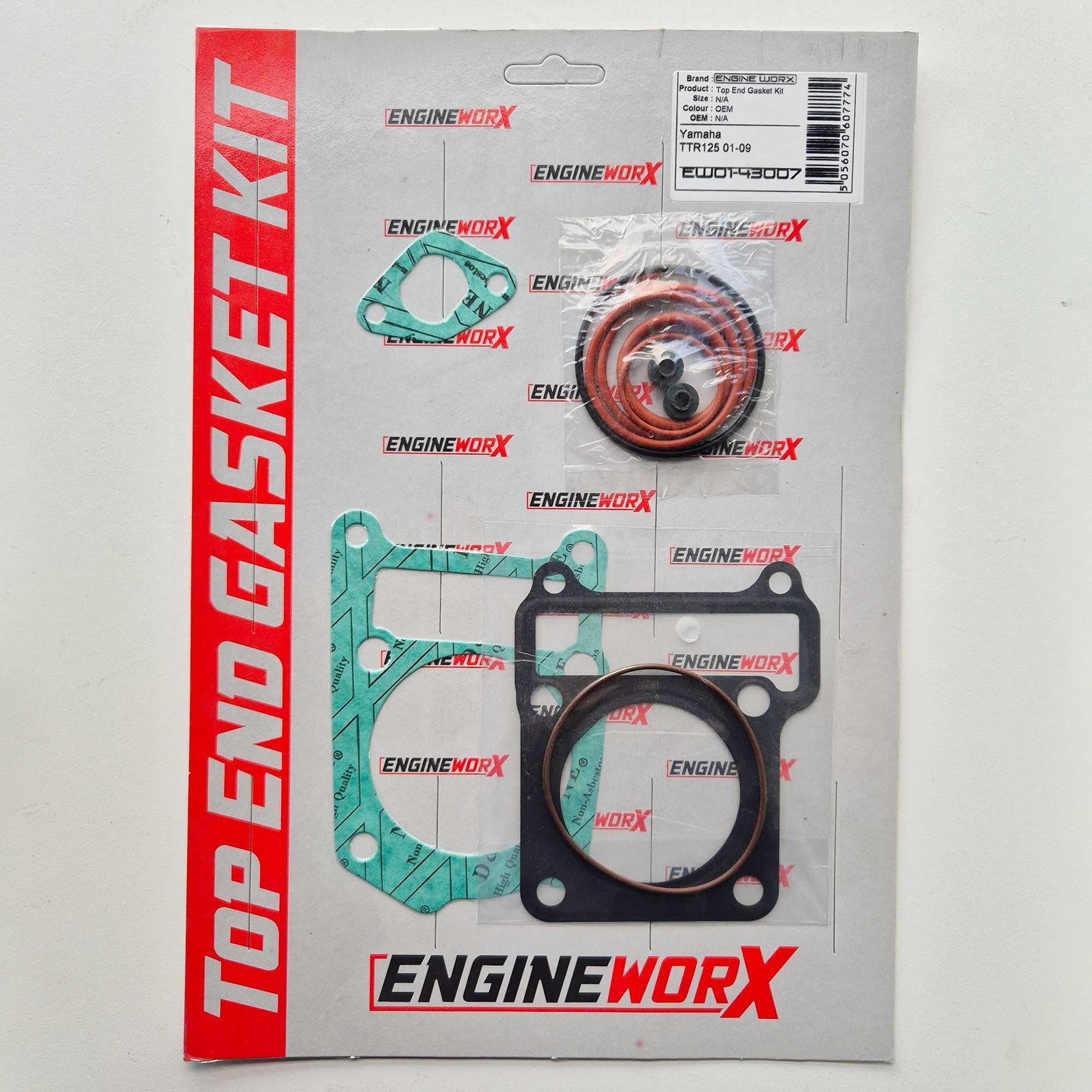 EngineWorx - Top End Gasket Kit - Yamaha TTR125 05-15, XT125X/R 05-08, YBR125 05-16, ATV YFM125 Raptor 11-13
