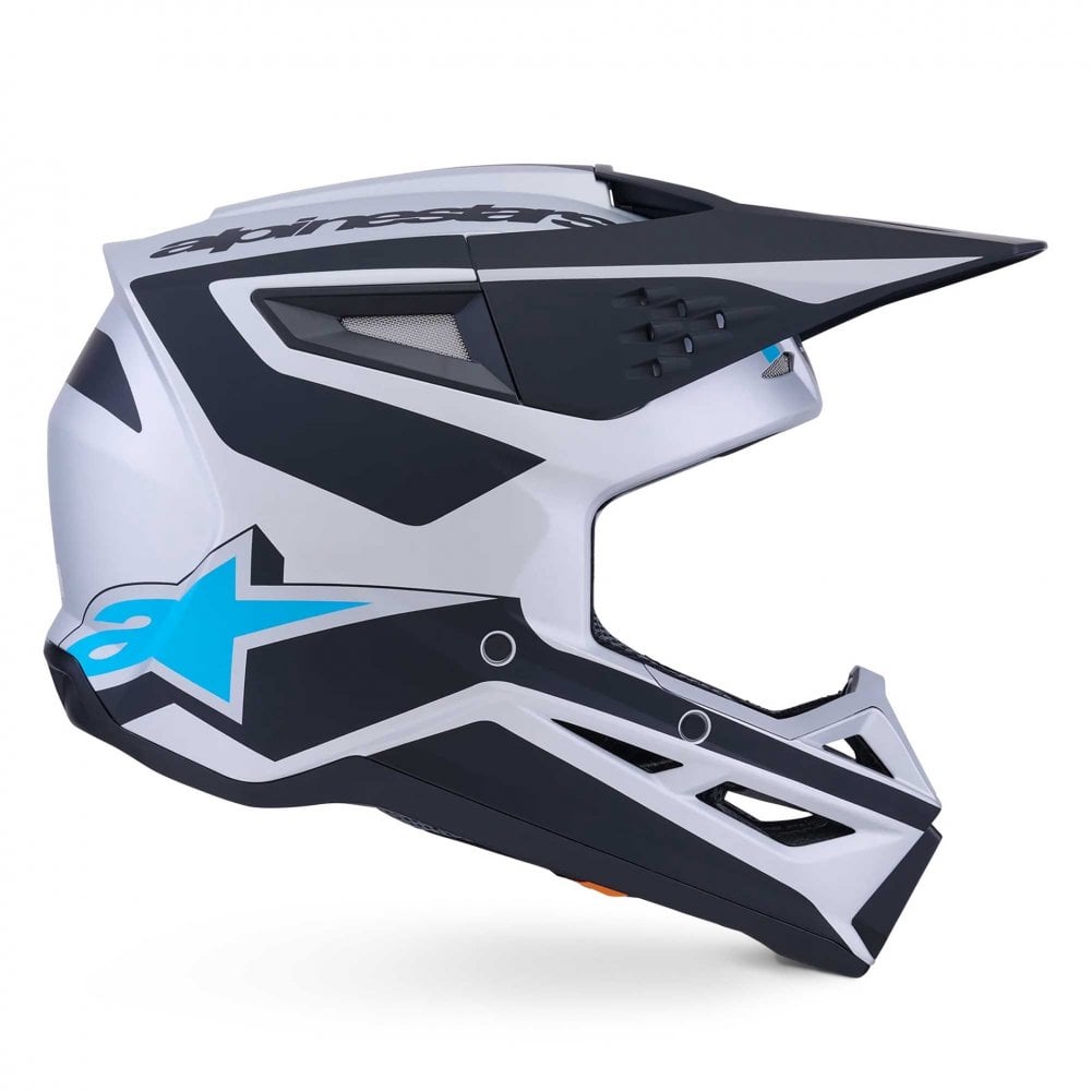 Alpinestars (MX26) MX Helmet - S-M3 HEAT (Silver/Blue/Black Matt)