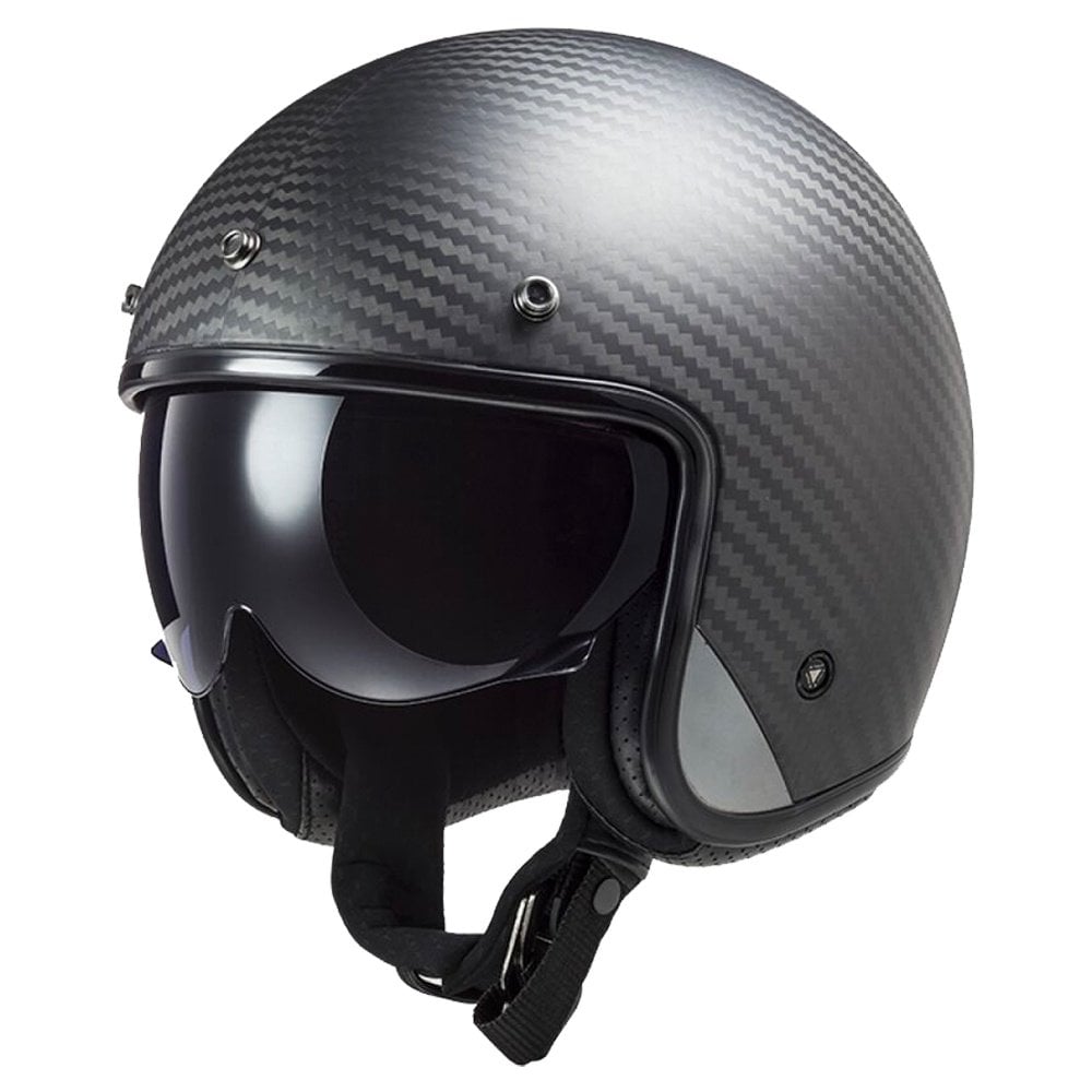 LS2 Motorcycle Open Face  Helmet - OF601 BOB II (Matt Carbon)