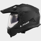 LS2 Motorcycle Adventure Helmet - MX702 Pioneer II Plain (Matt Black)