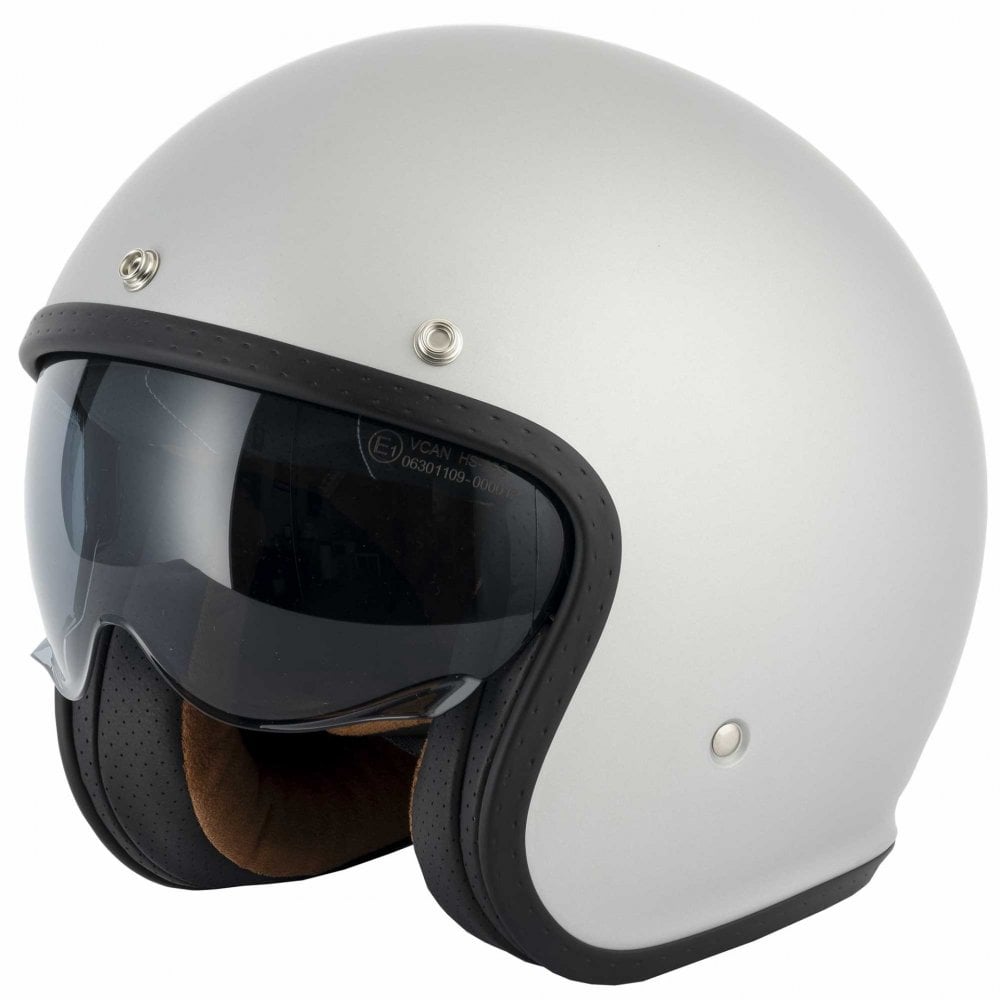 Vcan (2025) Helmet - H589 **With Peak** (Silver Matte)