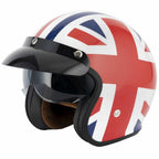 Vcan H589 Open Face Helmet inc Peak (Union Jack)