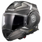 LS2 Motorcycle Touring Flip Over Helmet - FF901 Advant X - C Horizon (Carbon/Silver Grey)