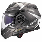 LS2 Motorcycle Touring Flip Over Helmet - FF901 Advant X - C Horizon (Carbon/Silver Grey)