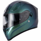 VCAN H128 Gradient Motorcycle Helmet (Green/Blue)
