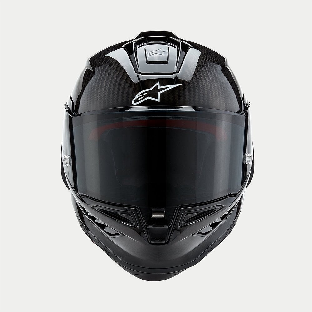Alpinestars Motorcycle Road Race Helmet - Supertech S-R10 Solid (Black Carbon Matt / Gloss)