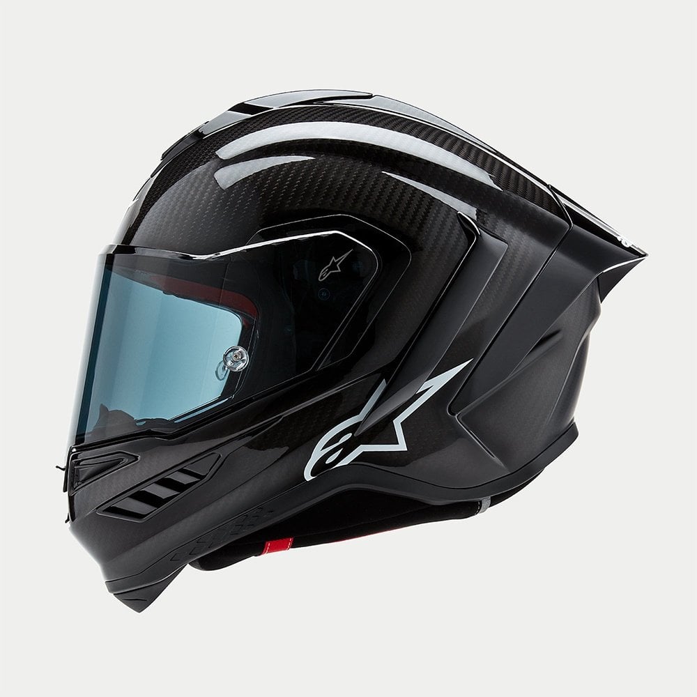 Alpinestars Motorcycle Road Race Helmet - Supertech S-R10 Solid (Black Carbon Matt / Gloss)