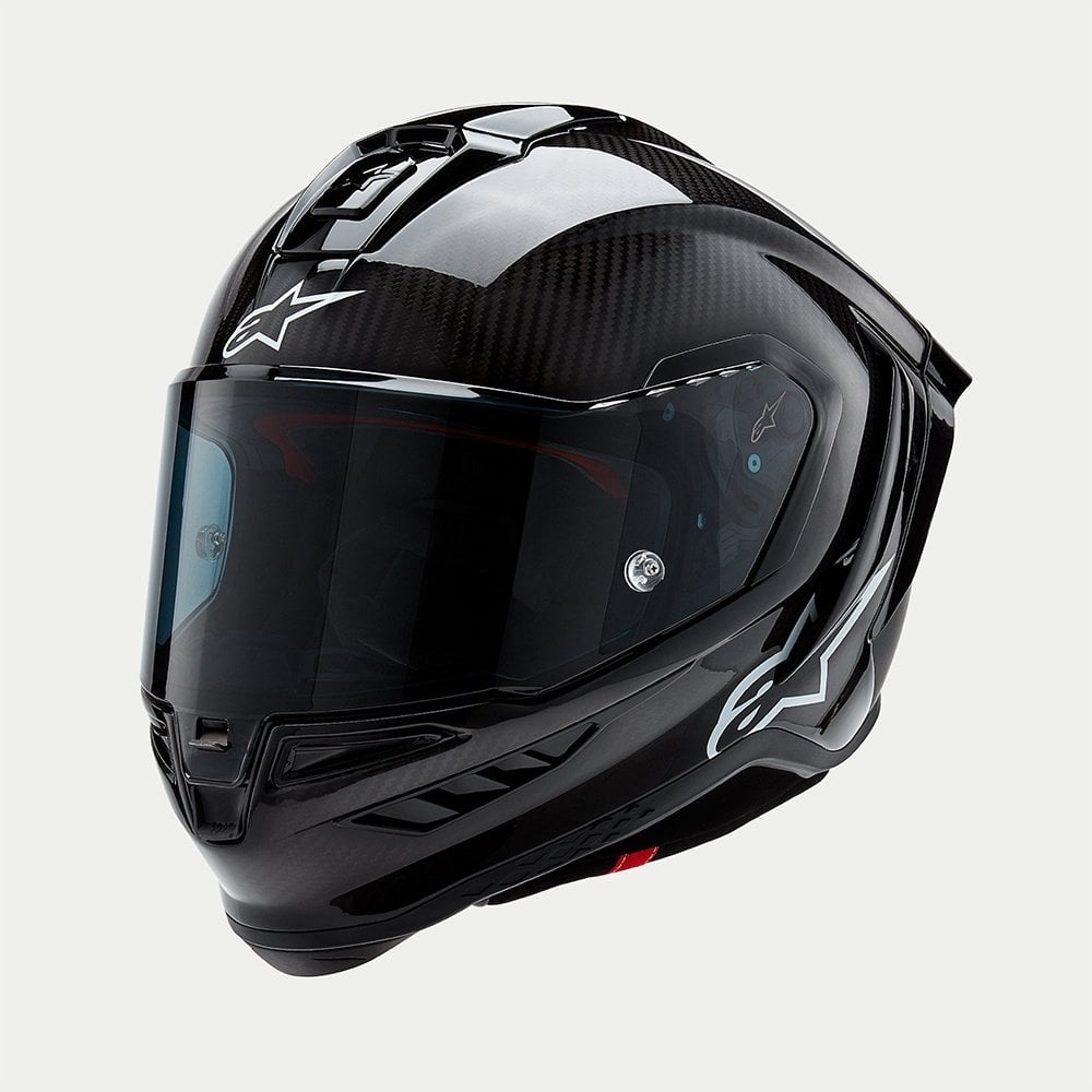 Alpinestars Supertech R10 Solid Motorcycle Race Helmet (Black Carbon Matt / Gloss)
