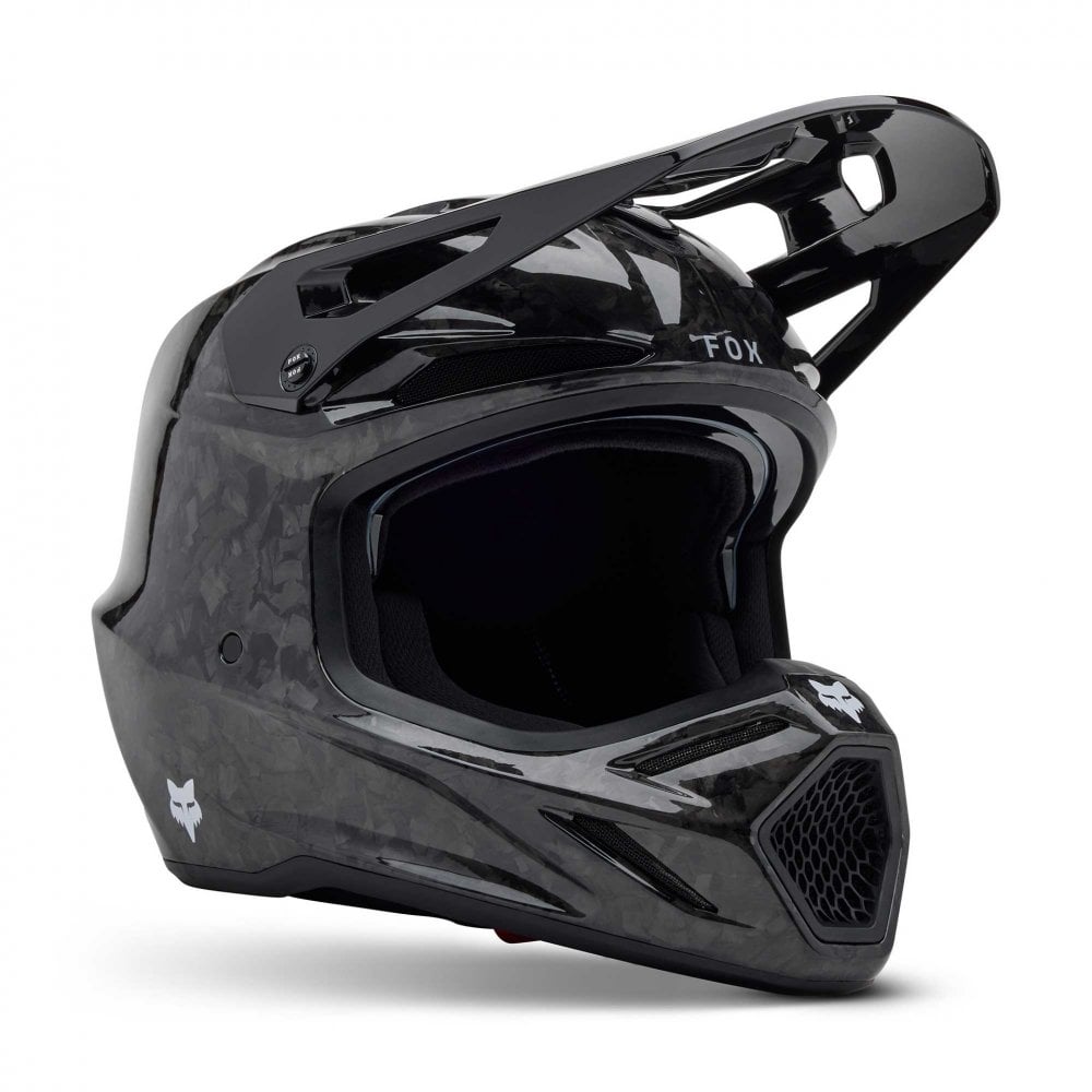 FOX Racing MX | Enduro Helmet - V3 RS Carbon SOLID (Gloss Black)
