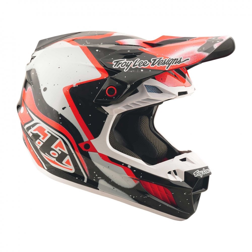 Troy Lee Motocross Helmet - SE5 Carbon MIPS - MEMBRANE (Black/Red/White)