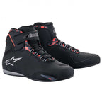 Alpinestars Sektor Waterproof Motorcycle Riding Shoes (Black/Dark Grey/Red Fluo)