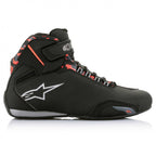 Alpinestars Sektor Waterproof Motorcycle Riding Shoes (Black/Dark Grey/Red Fluo)
