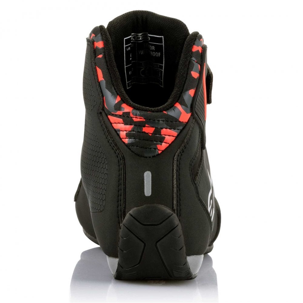 Alpinestars Sektor Waterproof Motorcycle Riding Shoes (Black/Dark Grey/Red Fluo)