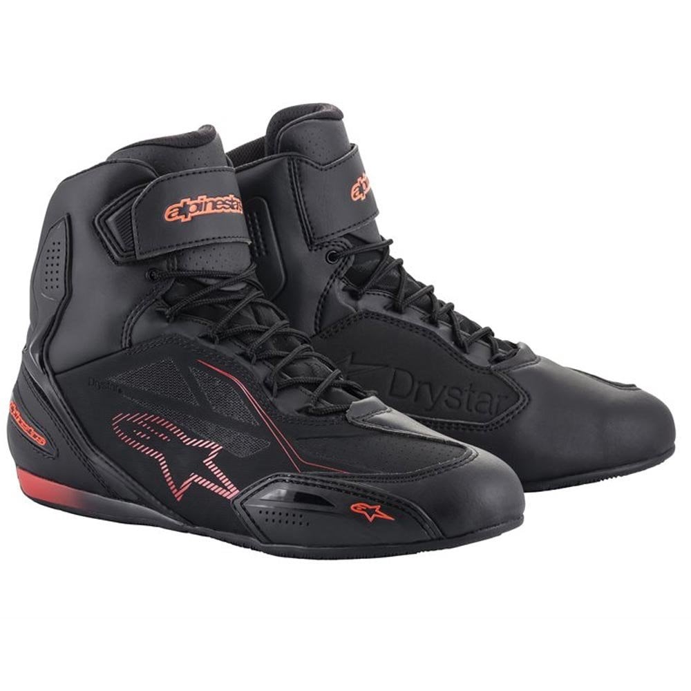 Alpinestars (SALE) Boots - Faster 3 Drystar WP Riding Shoes (Black/Red Fluo)