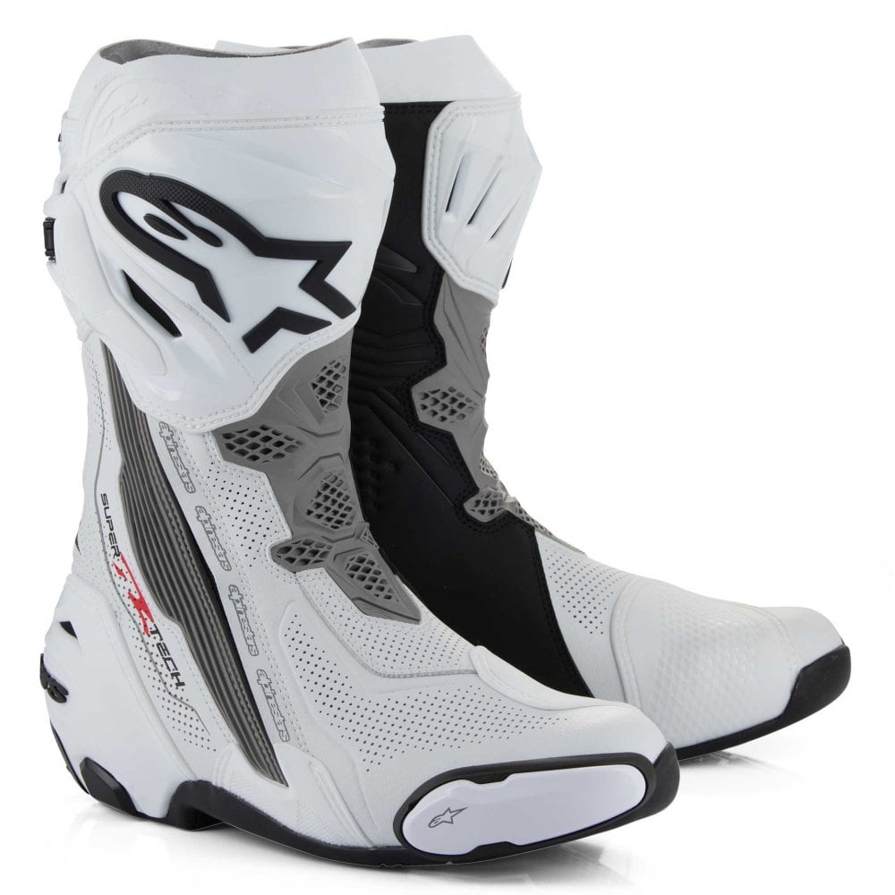 Alpinestars Supertech R VENTED Sports | Race Boots (White/Mid Grey/Black)