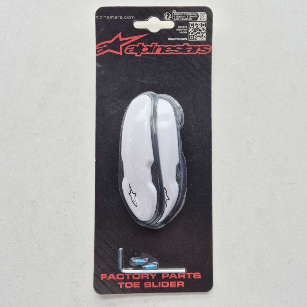 Alpinestars (Boot Spares) Toe Sliders - TPU/Aluminium - Supertech R, SMX Plus, SMX 6, SMX 3, SMX-1R (2015 On) *AS03* (White)