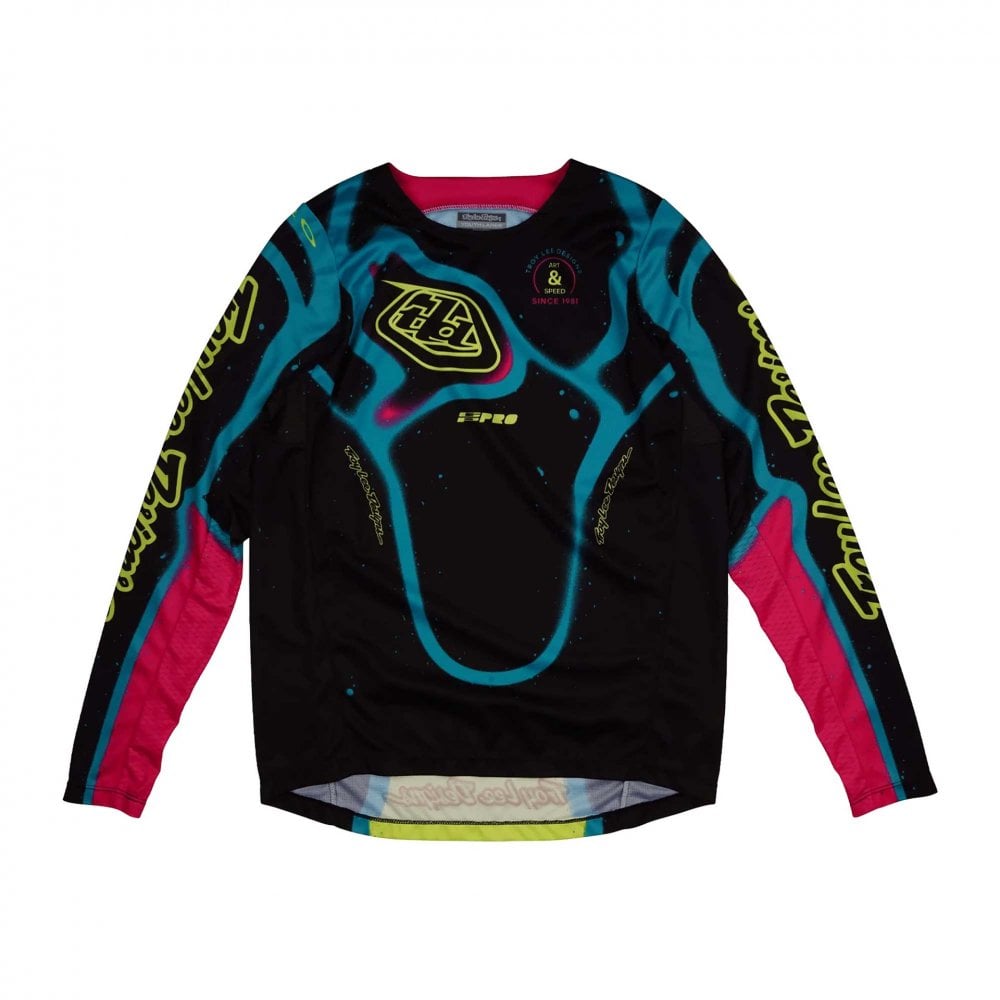 Troy Lee Motocross Kids | Youth Jersey - GP Pro MEMBRANE (Black/Teal/Pink/Glo Yellow)