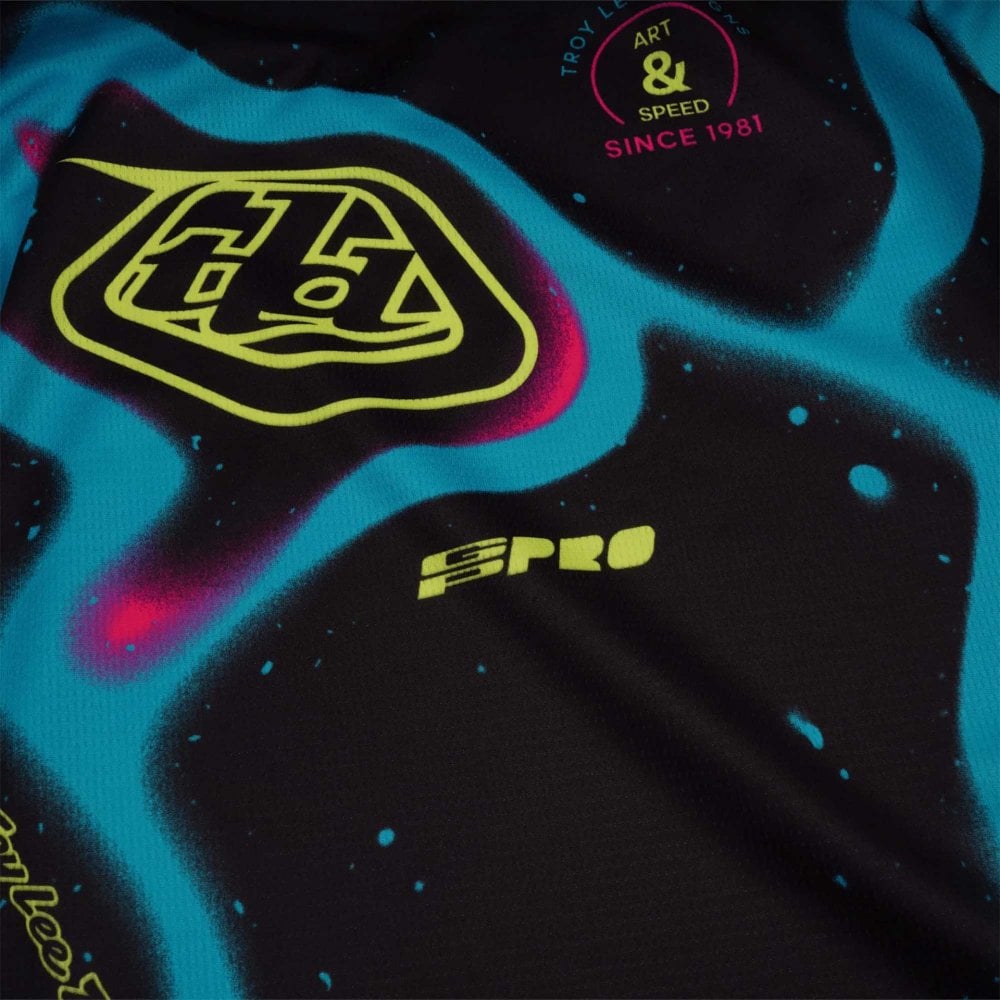 Troy Lee Motocross Kids | Youth Jersey - GP Pro MEMBRANE (Black/Teal/Pink/Glo Yellow)
