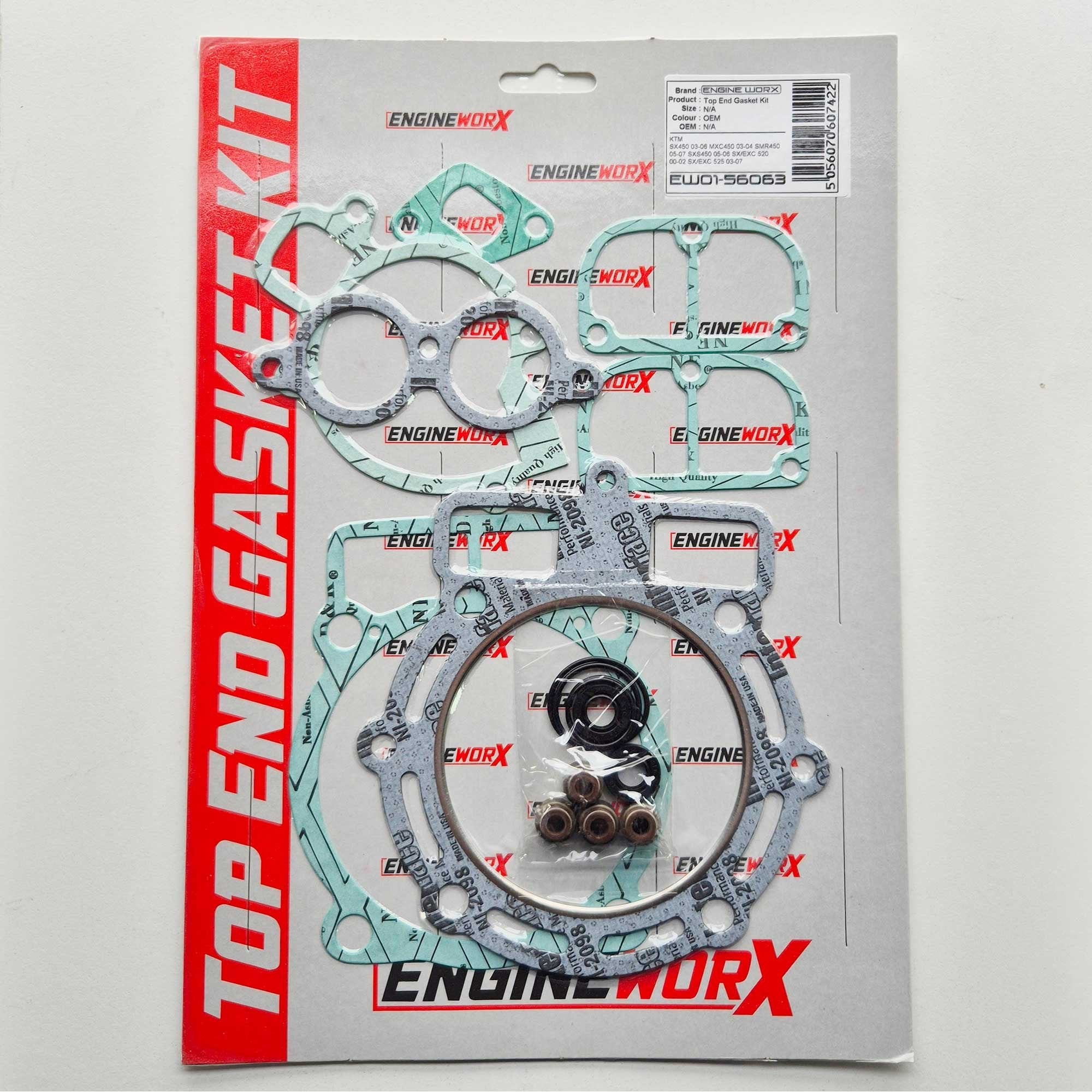 EngineWorx - Top End Gasket Kit - KTM SX450 03-06, SMR450 05-07, SXS450 05-06, EXC525 03-07