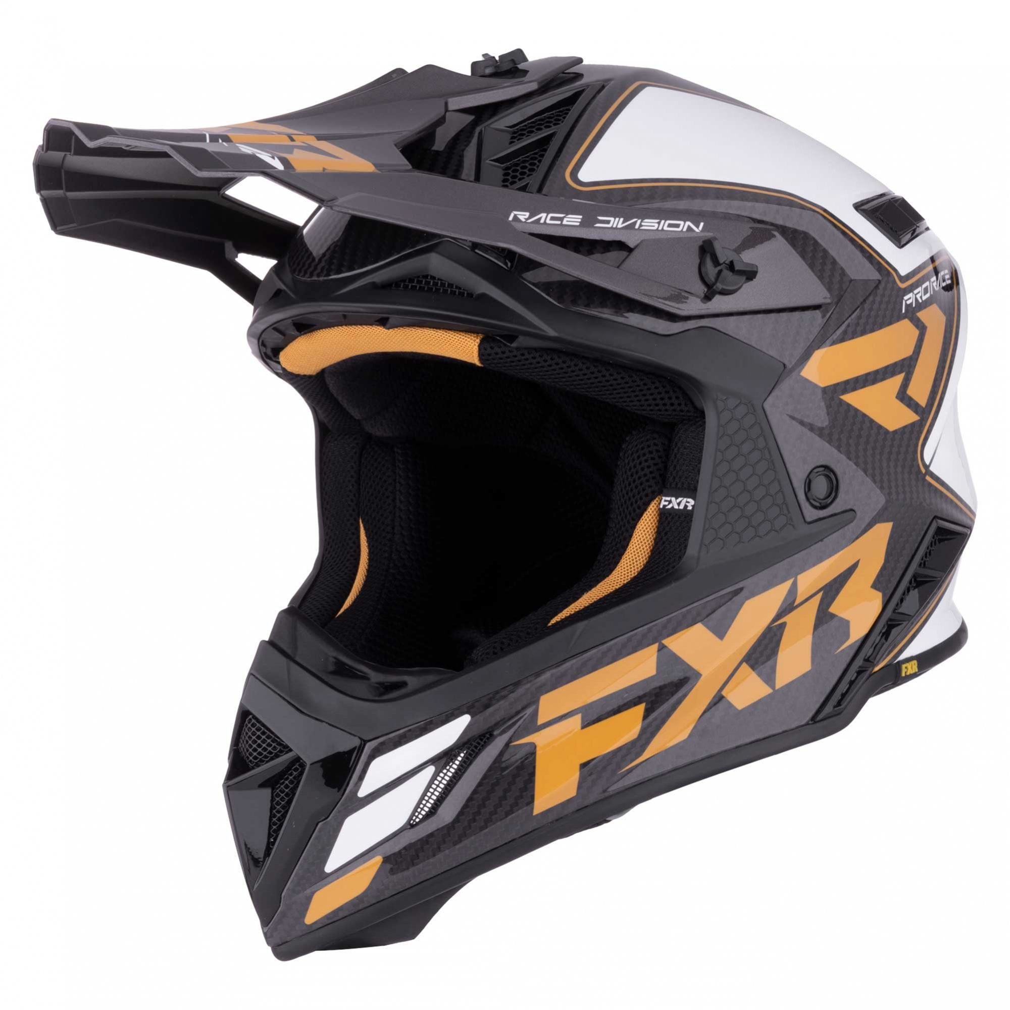 FXR (MX26) Helmet - Helium CARBON (Gold/White)