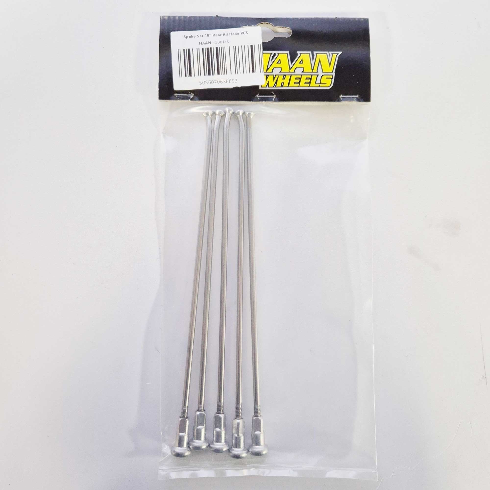 Haan Spokes (x5) - Fit all Haan MX Hubs With 19” Rear Rim (inc 8gx.300 Alloy Nipples)