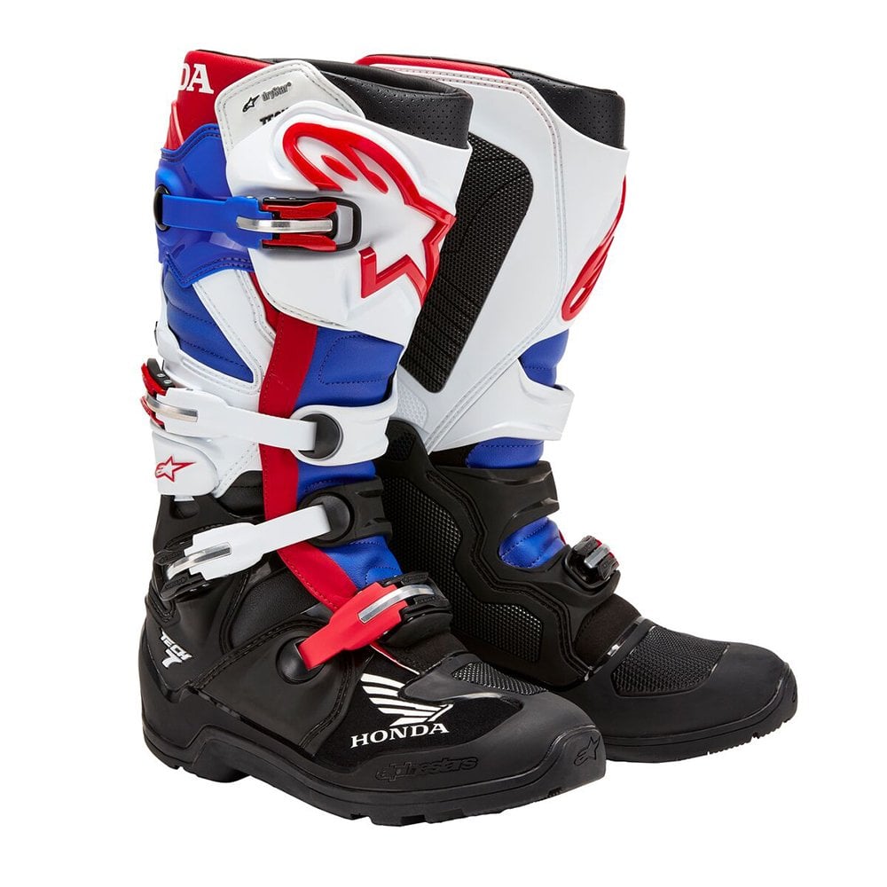 Alpinestars (Honda) Boots - Tech 7 Seven Drystar - Enduro/All Terrain/Waterproof (Black/White/Blue/Bright Red)