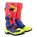 Alpinestars MX Boots - Tech 3 (Bright Red/Dark Blue/Fluo Yellow)
