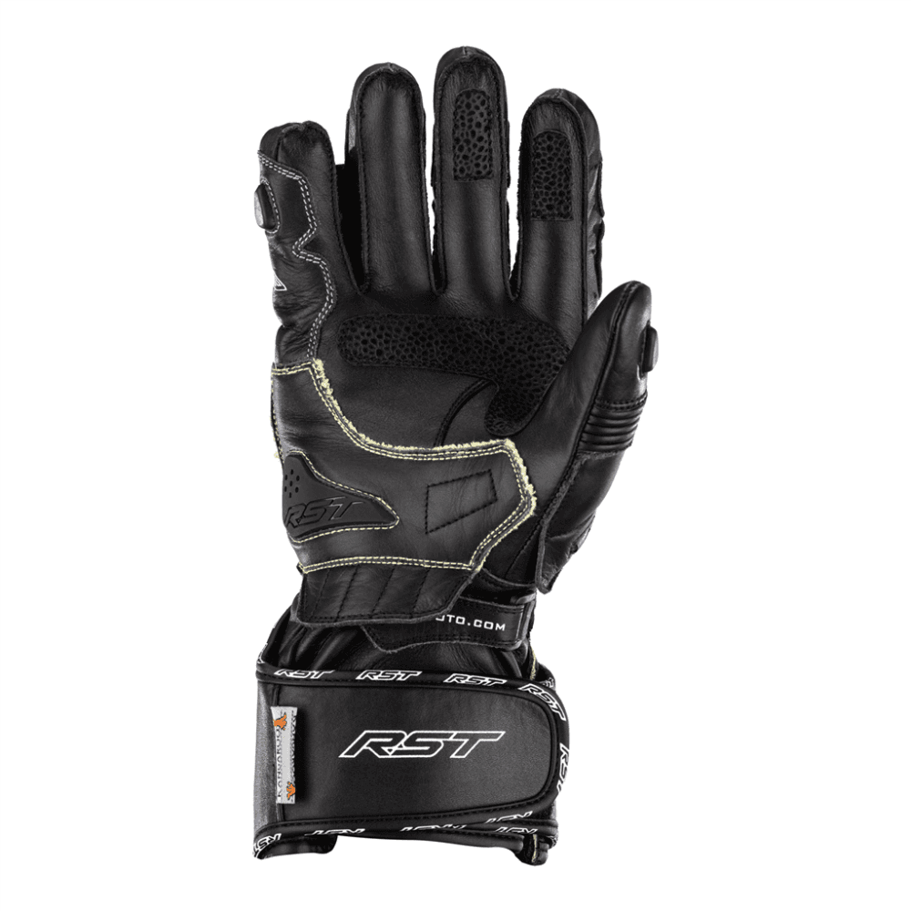 RST Motorcycle Race | Road Leather Gloves - Tractech Evo CE (Black)