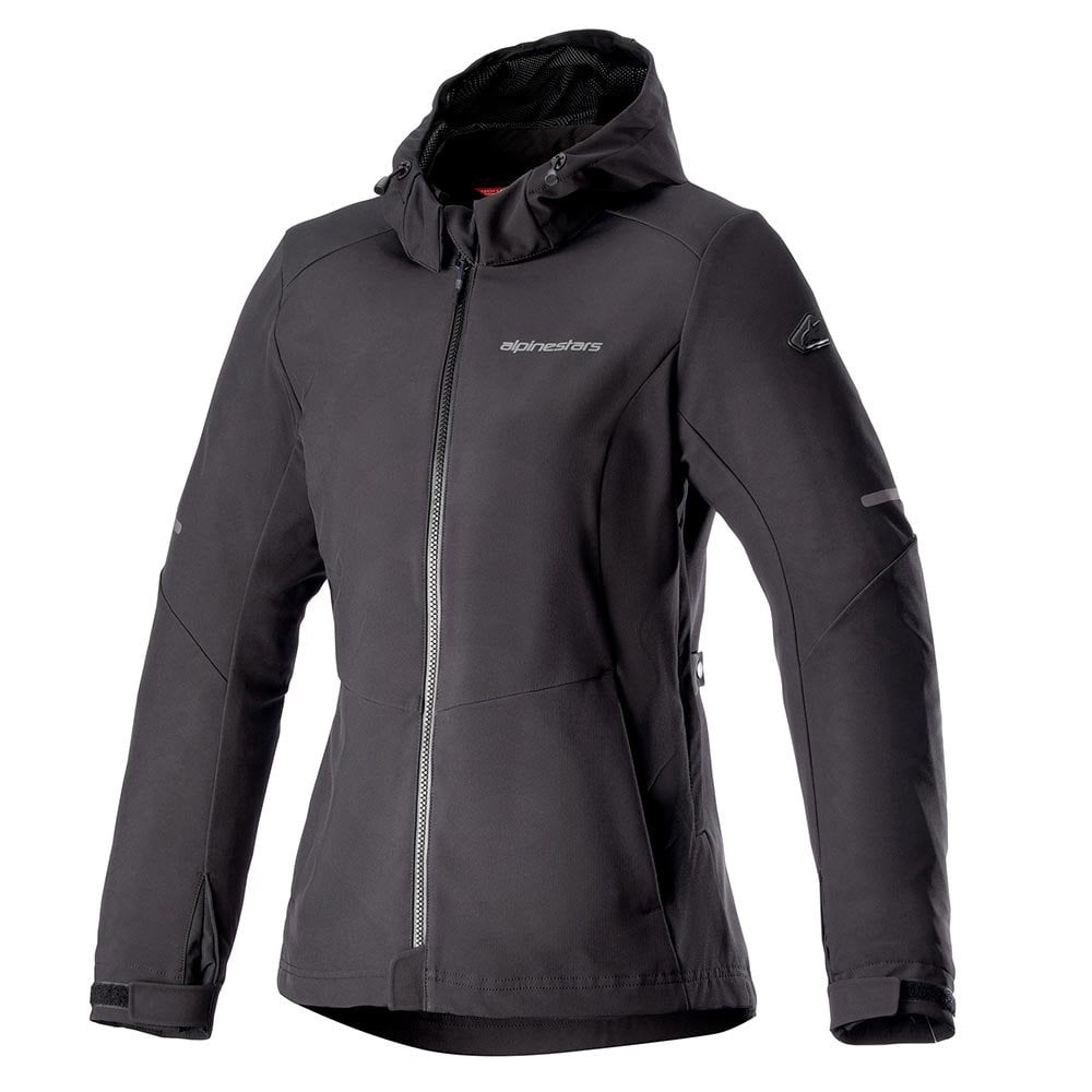 Alpinestars Women's Neo WP Hoodie Motorcycle Softshell Jacket (Black/Black)