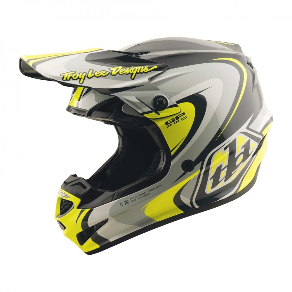 Troy Lee Motocross Helmet - GP Pro MIPS - CROSSOVER (Grey/Black/Flo Yellow)
