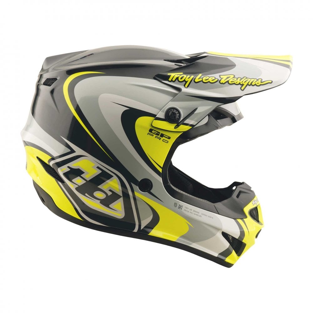 Troy Lee Motocross Helmet - GP Pro MIPS - CROSSOVER (Grey/Black/Flo Yellow)