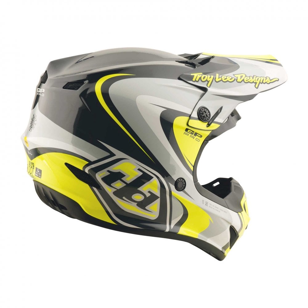 Troy Lee Motocross Helmet - GP Pro MIPS - CROSSOVER (Grey/Black/Flo Yellow)