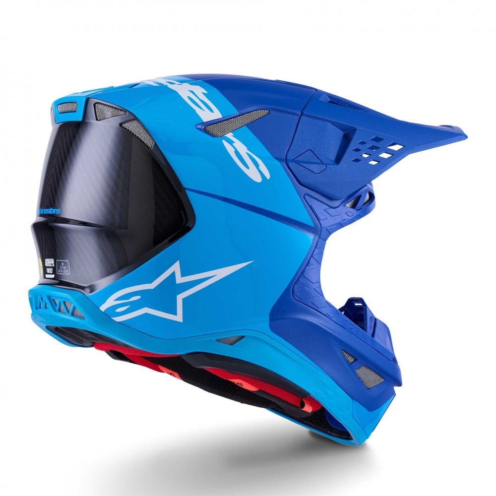 Alpinestars S-M10 MX Helmet - FLOOD (Metallic Blue/Med Blue/Black Carbon M&G)