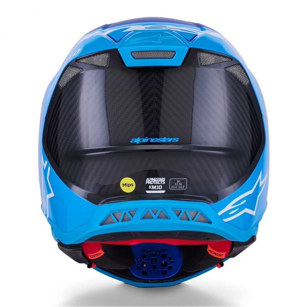 Alpinestars S-M10 MX Helmet - FLOOD (Metallic Blue/Med Blue/Black Carbon M&G)