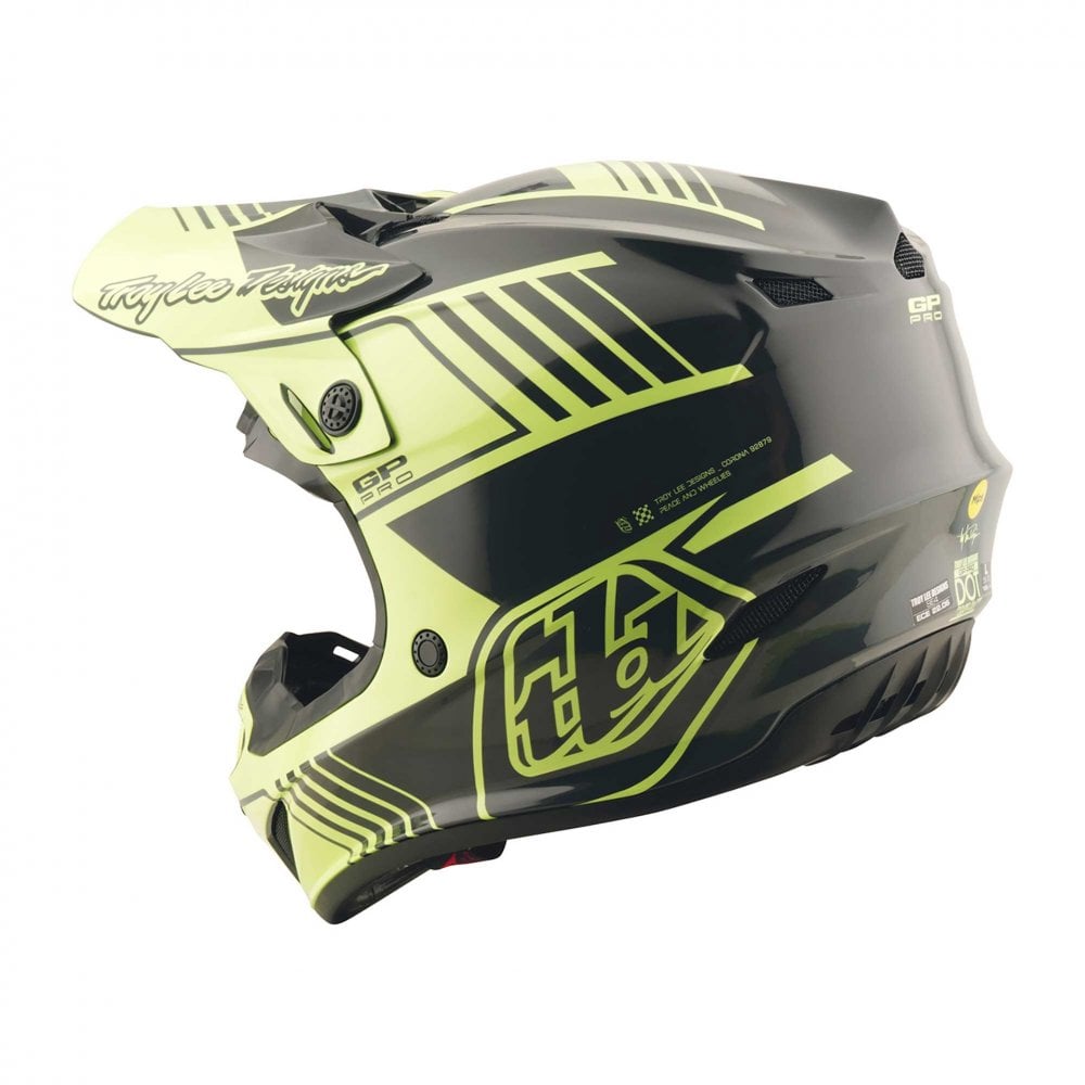 Troy Lee Motocross Youth Helmet - GP Pro MIPS SEGMENT (Glo Yellow)