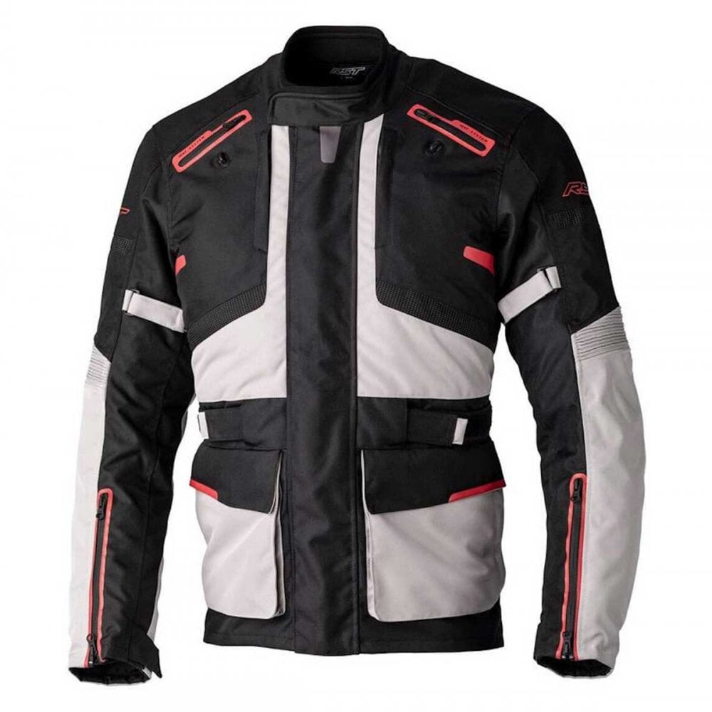 RST (SALE) Motorcycle Adventure Touring Textile Jacket - Endurance CE AA (Black/Silver/Red)