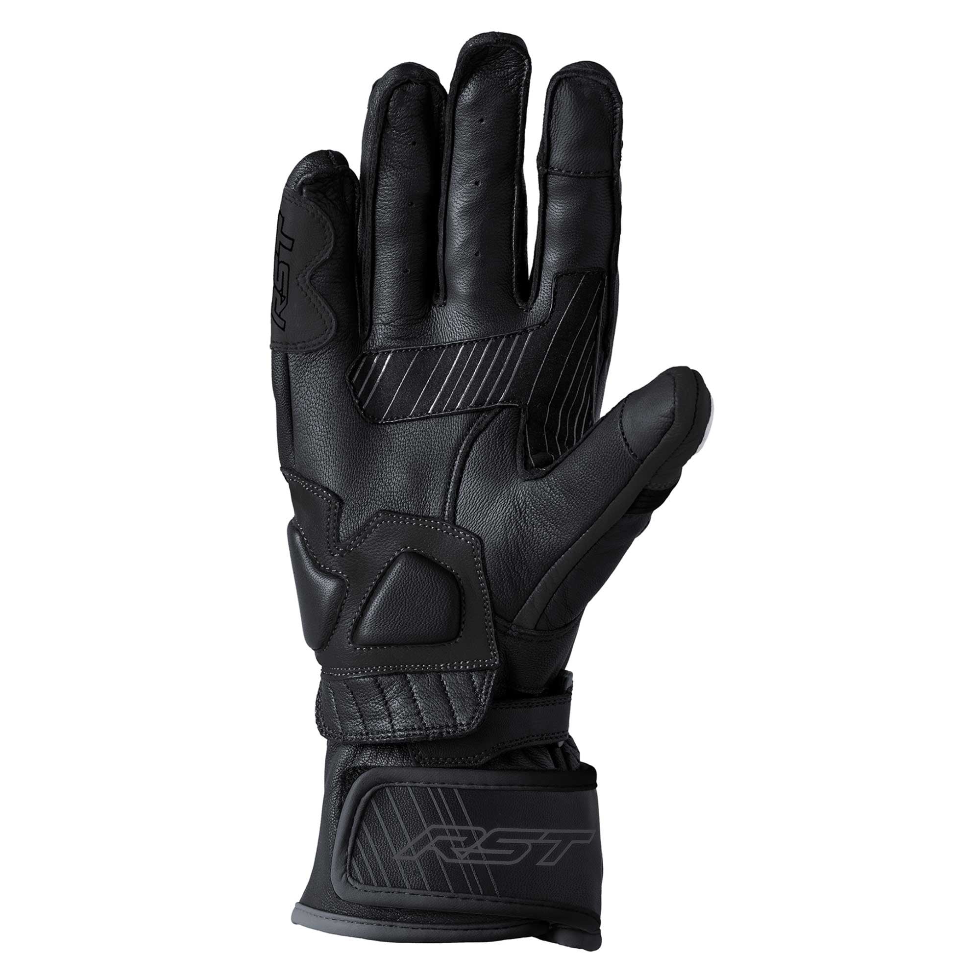 RST Motorcycle Road | Sports Leather Gloves - Fulcrum CE (Black/Black)
