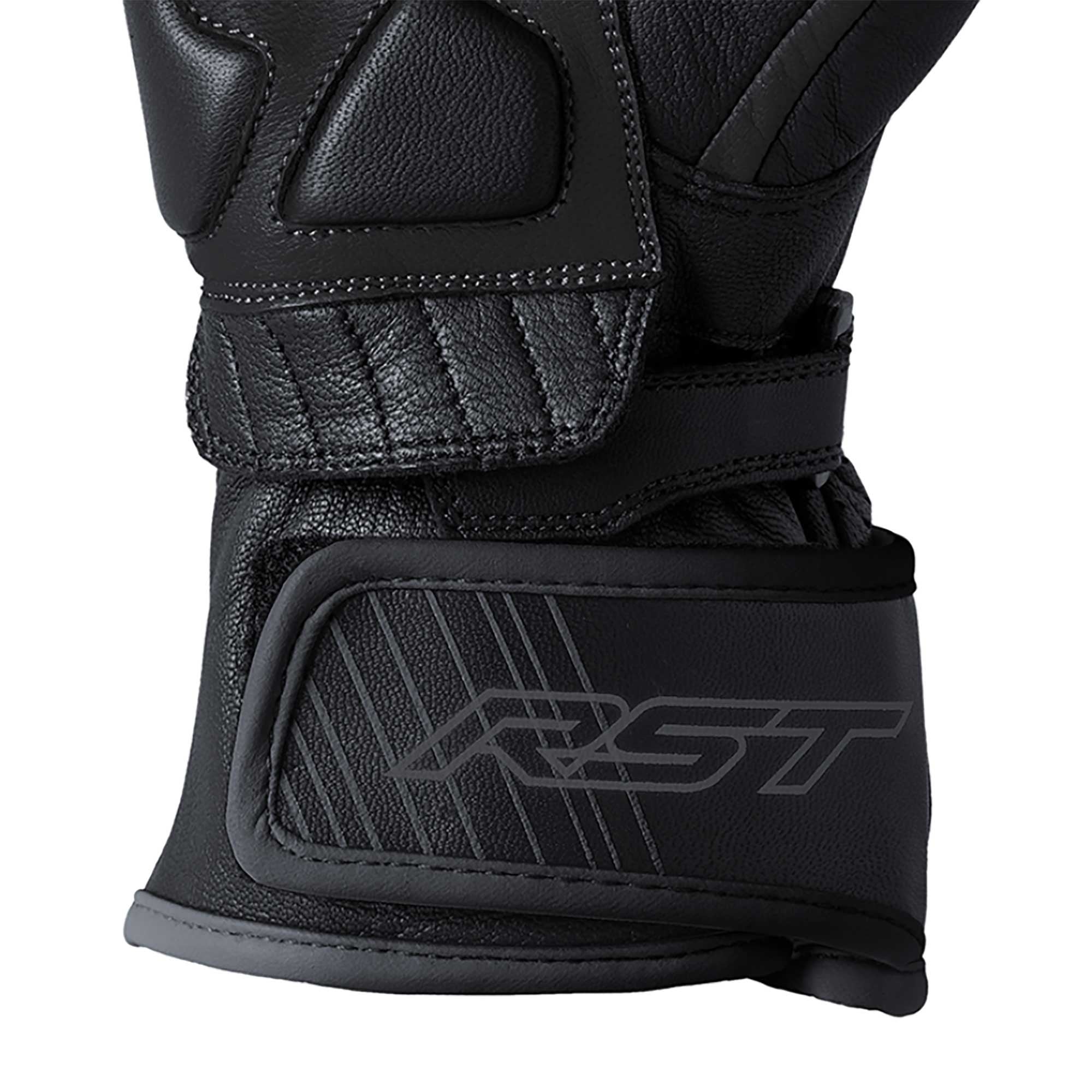 RST Motorcycle Road | Sports Leather Gloves - Fulcrum CE (Black/Black)