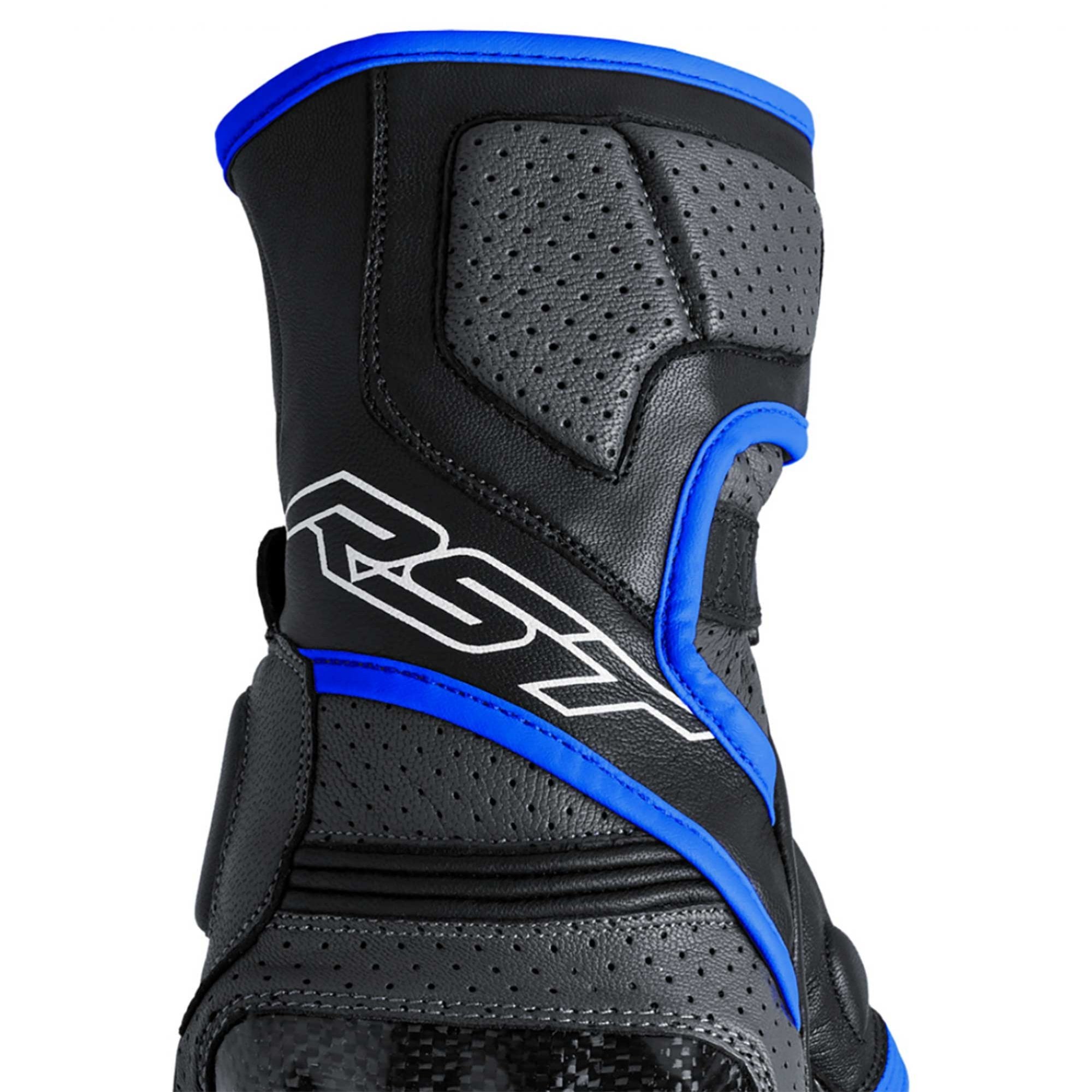 RST Motorcycle Road | Sports Leather Gloves - Fulcrum CE (Grey/Blue/Black)