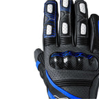 RST Motorcycle Road | Sports Leather Gloves - Fulcrum CE (Grey/Blue/Black)