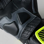 RST Motorcycle Road | Sports Leather Gloves - Fulcrum CE (Grey/Fluo Yellow/Black)